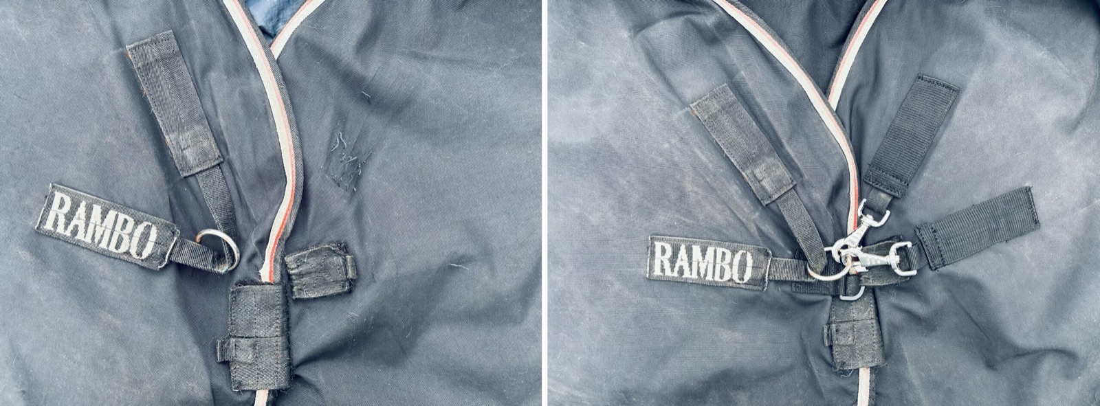 Rambo gesp reparatie - voor en na